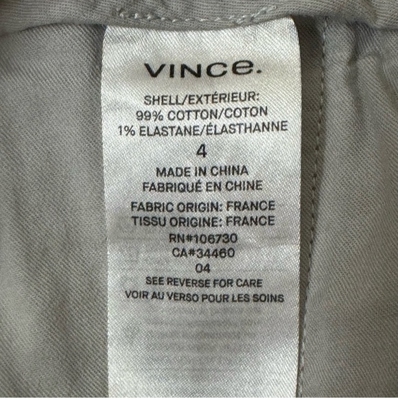 VINCE Corduroy Pants Chinos Ragweed Cords Cropped Tan Classic Size 4 - Picture 14 of 16
